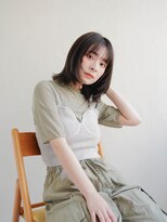 ムク 甲府(muku.)&nbsp;ミディアムヘア/斜めバング/グレージュカラー/甲府駅