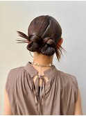 ヘアセット/結婚式ヘア/ヘアアレンジ/ツインヘア/お団子ヘア