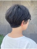 ゆるっとパーマ黒髪ショート