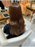 マロンベージュ 韓国風巻き 艶感