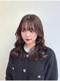 韓国ヘアチョコレートブラウン髪質改善ヨシンモリ小顔周りバング