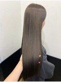 【ロング×ブリーチなしアッシュベージュ】