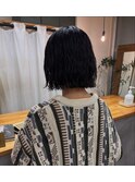 ボブ×パーマ×ブリーチ毛