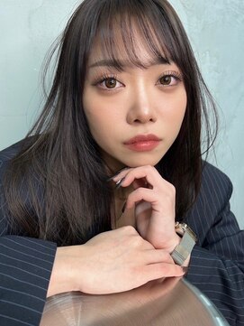 スリーバイベルベット(THREE...by velvet) ダークブラックカラー/ダブルカラー/髪質改善/オージュア