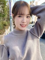 ノラ ヘアーサロン(NORA HAIR SALON) ナチュラル小顔前髪あり後れ毛サイドバング結べるボブくびれヘア