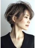 白髪ぼかし似合わせ大人ショート30代40代50代60代◎