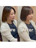 ☆大人可愛いボブ ナチュラルボブ ブラウンカラー 新宿