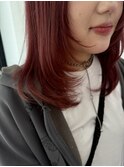 レイヤーカット×ボルドーカラー