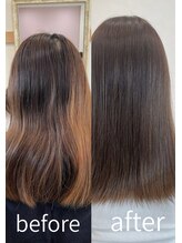 エル(Ele’)&nbsp;オリーブグレージュカラー＋美髪トリートメント