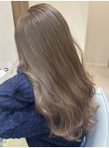 ＊重めロンググレージュ顔周りカット