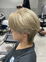 テクト バイアッシュ 吉祥寺店(Tect by Ash)&nbsp;センターパートメンズブリーチカラーミルクティーベージュ