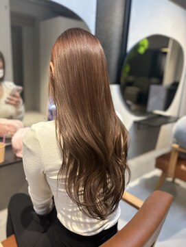 レノラ 本町(LENORA) 美髪ミディアムレイヤーカットデジタルパーマチェリーブラウン