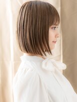 カバーヘアアンドスパ ブリス 浦和(COVER HAIR&SPA bliss) 地毛ハイライトブリーチなし切りっぱなし前下がりボブ20代30代X