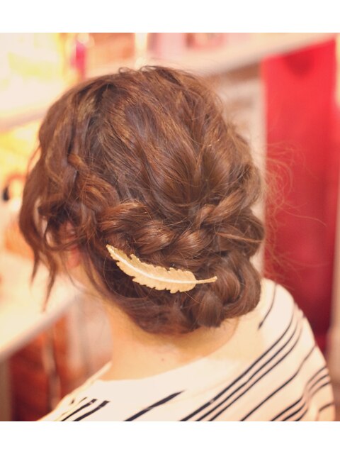 編み込みヘアアレンジ　(1)