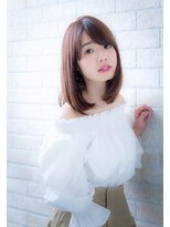 ヘアーアートシフォン 池袋西口店(Hair art chiffon)&nbsp;ミニマムボブモードジグザグバング3Dカラーノットヘアブルージュ