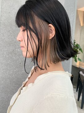 ロンド 表参道店(Lond) インナーカラー　ホワイティーベージュ　ミルクティー　ボブ