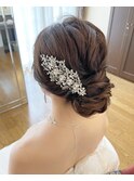 洋装 波ウェーブ 華やか シンプル シニヨン ヘアスタイル