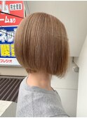 ＊ショートボブミルクティーカラーベージュ新百合ヶ丘髪質改善