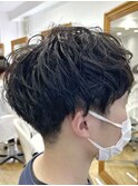 MEN'S HAIR  センターパート　ツイストスパイラル　コンマヘア
