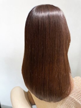 美容室フルール 大人美人艶感透明感カラーレッドベージュセミディ