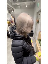 アヴァンス 京橋店(AVANCE)&nbsp;ボブのハイトーン×ミルクティーベージュ