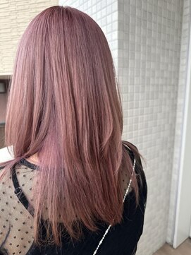 リグ 横浜(Lig.) ダブルカラー/ケアブリーチ/レイヤーロング/ベビーピンク/ピンク