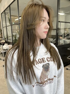 アンドスタイル(&style) 【大名店　江藤】ブリーチなしダブルカラー　オリーブベージュ