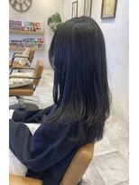 ラボヌールヘアーグレース 門前仲町店(La Bonheur hair grace)&nbsp;暗髪/レイヤーカット/ネイビー/ブルーブラック/顔まわりレイヤー
