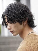 波巻きスパイラルパーマメンズマッシュウルフカットメンズパーマ