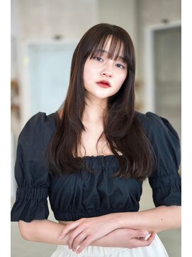 ケアリー 浦和美園(Carelly) 大人かわいい前髪セシルカットココアブラウンフリンジウェーブ