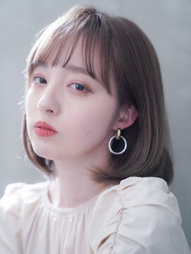 ウィズ 美容室 茂原店(Wiz) ミルクティーベージュワンカールボブ