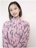ボブ　ぱつっとボブ　前髪アレンジ