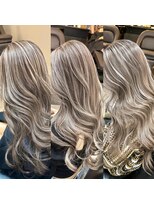 ブレンド 渋谷(BLend)&nbsp;前髪ハイライトカラー似合わせカットウェーブミディアム