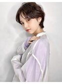 フェザーショート/刈り上げショート/くすみベージュ★57