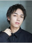 心斎橋スパイキーパーマビジネスヘアフェザーショートパーマ緩め