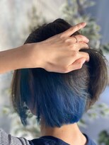 ルミ ツー 横浜駅店(Lumi 2)&nbsp;ネイビーインナーカラー/デザインカラーボブ/Lumi2横浜