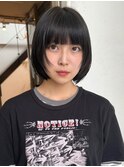 天神　ボブ　顔まわりレイヤーカット　ブリーチなしカラー
