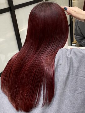ピークアブー 銀座並木通り(PEEK-A-BOO) レッドカラー/赤髪/ブリーチなし/艶髪/高発色カラー