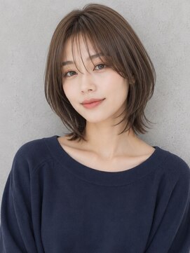 ガーディナ(Gardina) 外ハネボブ 髪質改善 顔周りレイヤー ベージュ 透明感カラー