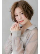 カバーヘア イヴ 戸頭店(COVER HAIR EVE) 透け感オリーブカラーxかきあげ前髪グラボブZ戸頭20代30代40代