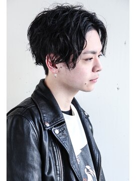 フジヤマ バーバー ショップ(FUJIYAMA BARBER SHOP) 七三オールバックツイストパーマコンマヘア