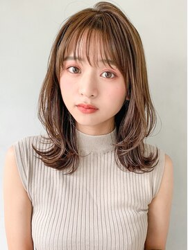 キリ 表参道(kyli) 大人かわいいコテ風パーマボブルフ小顔カット薄めバング外ハネ*