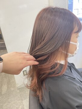 エイト 恵比寿店(EIGHT ebisu) ウルフミディアムロングインナーチョコレートブラウンレッド