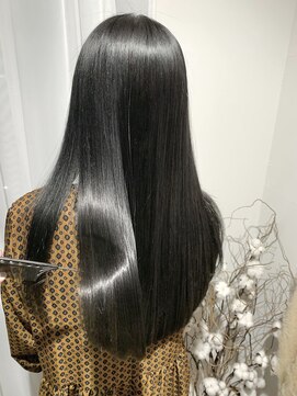 クリブ(crib) 地毛っぽ艶ブルーブラック