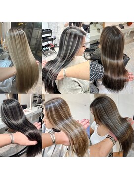 ブレンド 渋谷(BLend) 黒髪ボブルフネビージュ小顔ワンレンスペインカール