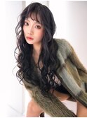 ANGELICA 巻き髪 アッシュブラック 冬カラー