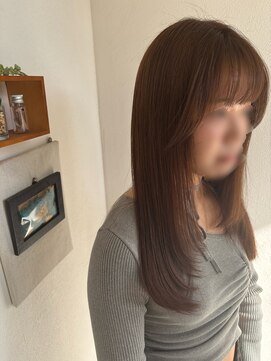 アクイール(ACCUEILLIR) レイヤーカット×ブリーチなしダブルカラー　ブラウンベージュ