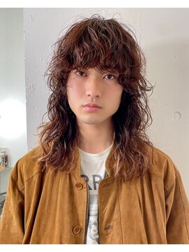 レコ 渋谷(LECO) メンズミディアムレイヤーパーマロングウルフ