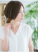 千早/髪質改善/くすみベージュ×うるツヤ切りっぱなしボブc