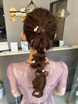 マインドヘアー(MiND HAiR)&nbsp;編み込みアレンジ＿パールアクセ＿ヘアセット__168